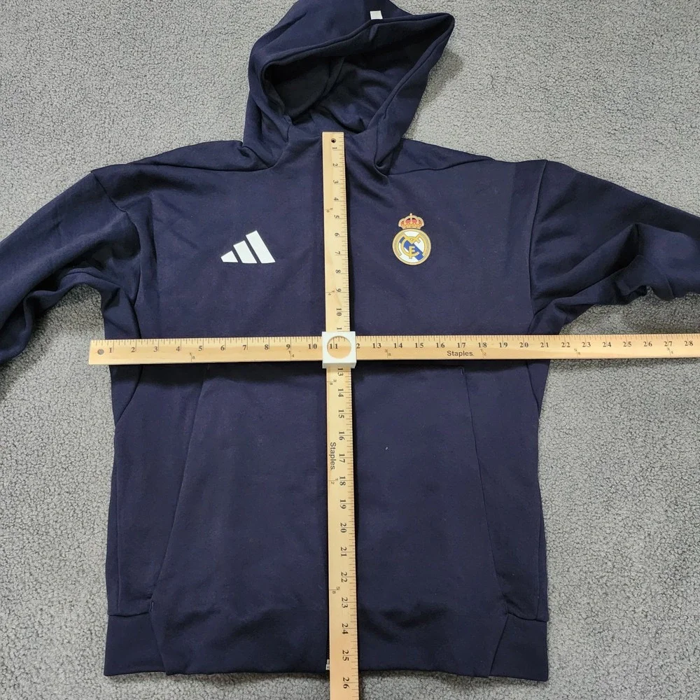 Mens Size S Adidas Real Madrid Z.N.E. Anthem Jacket Hooded Legend Ink KC3739